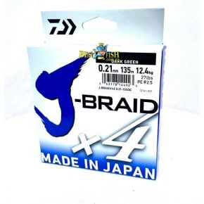Шнур Daiwa J-BRAID X4 Green 0.29/135 Шнур Daiwa J-BRAID X4 Green 0.29/135