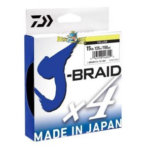 Плетений шнур Daiwa J-BRAID X4 Yellow 0.10 / 135