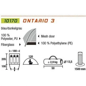 Намет High Peak Ontario 3 Blue