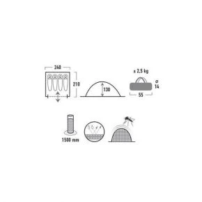 Палатка High Peak Monodome XL 4 (Blue/Grey)