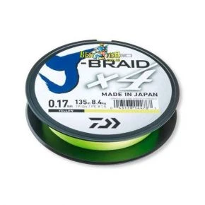 Плетений шнур Daiwa J-BRAID X4 Yellow 0.25 / 135