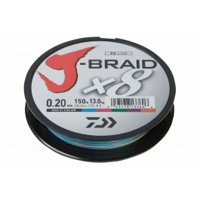 Шнур Daiwa J-Braid X8 150 м Multi Color 13.0kg 0.20 мм #2.0 (12755-020)