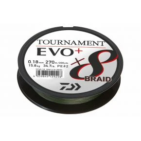 Шнур Daiwa Tournament X8 Braid EVO+ 0.18 мм 270 м Dark Green (12760-118)