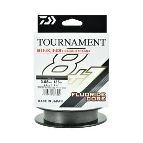 Шнур Daiwa Tournament Sinking Feeder Braid 8+1 135 м Steel Grey 6.4kg 0.08 мм (12785-008)