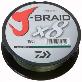 Шнур Daiwa J-Braid Х8 150m Dark Green 17.0kg 0.22mm #2.5 (12751-022)