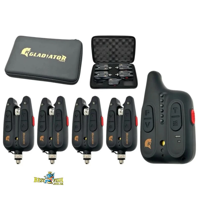 Набір сигналізаторів Gladiator RF1118 4+1 Black з пейджером (RF11184) Набір сигналізаторів Gladiator RF1118 4+1 Black з пейджером (RF11184)