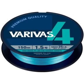 Шнур Varivas PE Line X4 Water Blue 200m 13.59kg 0.235mm #2.0 (VA 13616)