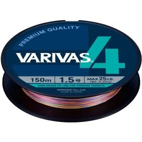 Шнур Varivas PE Line X4 Multicolor 150m 8.15kg 0.165mm #1.0 (VA 13533)