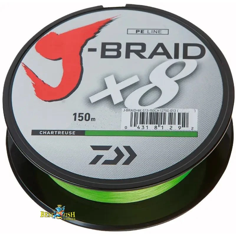 Шнур Daiwa J-Braid X8 150m Chartreuse 13.0kg 0.20mm #2.0 (12750-020) Шнур Daiwa J-Braid X8 150m Chartreuse 13.0kg 0.20mm #2.0 (12750-020)