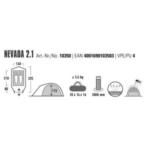 Намет двомісний High Peak Nevada 2.1 Deep Forest (10350)