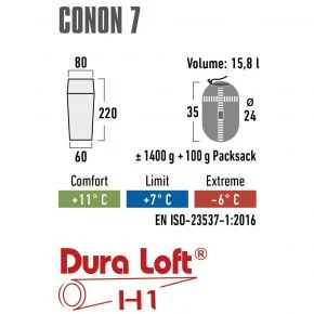 Спальний мішок High Peak Conon 7/+7 град.C Grey/Light Grey Left (21247)