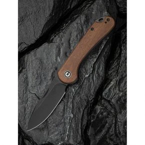 Складаний ніж Civivi Elementum Slip Joint, клинок 75 мм, 14C28N, дерево Guibourtia, коричневий із чорним клинком (C18062AJ-3)