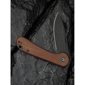 Складаний ніж Civivi Elementum Slip Joint, клинок 75 мм, 14C28N, дерево Guibourtia, коричневий із чорним клинком (C18062AJ-3)