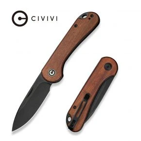 Складаний ніж Civivi Elementum Slip Joint, клинок 75 мм, 14C28N, дерево Guibourtia, коричневий із чорним клинком (C18062AJ-3)