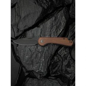 Складаний ніж Civivi Elementum Slip Joint, клинок 75 мм, 14C28N, дерево Guibourtia, коричневий із чорним клинком (C18062AJ-3)