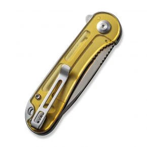 Складаний ніж Civivi Elementum, клинок 75 мм, D2, Ultem, жовтий (C907A-4)