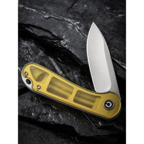 Складаний ніж Civivi Elementum, клинок 75 мм, D2, Ultem, жовтий (C907A-4)
