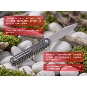 Складаний ніж Ganzo G772, клинок 89 мм, 8Cr14, G10, чорний (G772-BK)