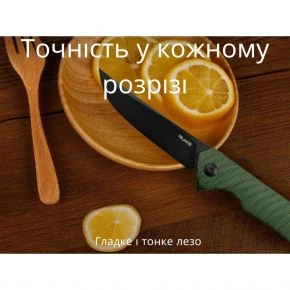 Складаний ніж Ruike P122, клинок 92 мм, 14C28N, мікарта, темно-зелений із чорним клинком (P122-MG)