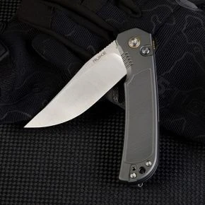 Складаний ніж Ruike P192, клинок 91 мм, 14C28N, алюміній 6063, темно-сірий (P192-AK)