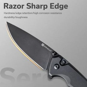 Складаний ніж Sencut Serene, клинок 88 мм, D2, алюміній, чорний (S21022B-1)