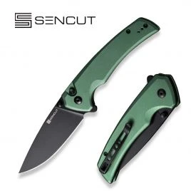 Складаний ніж Sencut Serene, клинок 88 мм, D2, алюміній, зелений із чорним клинком (S21022B-5)
