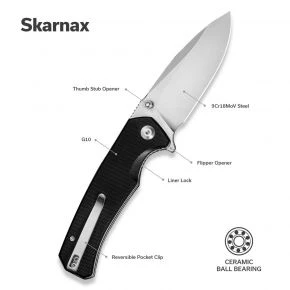 Складаний ніж Sencut Skarnax, клинок 96 мм, 9Cr18MoV, G10, чорний (S24025-1)