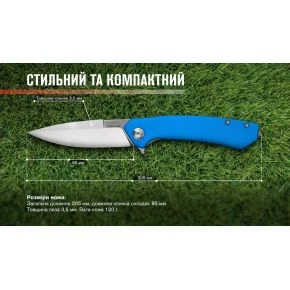 Складаний ніж Adimanti Skimen, клинок 85 мм, D2, G10, синій (Skimen-BL)