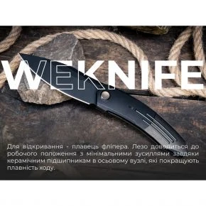 Складаний ніж WE Sine Wave, клинок 101 мм, M390, титан, чорний (WE23069B-1)