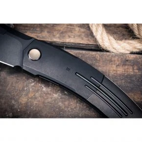 Складаний ніж WE Sine Wave, клинок 101 мм, M390, титан, чорний (WE23069B-1)