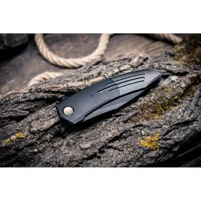 Складаний ніж WE Sine Wave, клинок 101 мм, M390, титан, чорний (WE23069B-1)