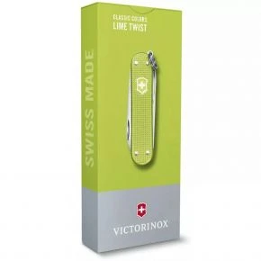 Швейцарський ніж Victorinox Classic SD Alox Lime Twist 58 мм, 5 функцій, зелений, у подарунковій коробці (0.6221.241G)