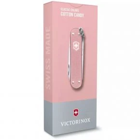 Швейцарський ніж Victorinox Classic SD Alox Cotton Candy 58 мм, 5 функцій, рожевий, у подарунковій коробці (0.6221.252G)
