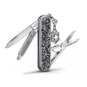 Швейцарський ніж Victorinox Classic SD Brilliant Crystal 58 мм, 5 функцій, сріблястий, кристали (0.6221.35)