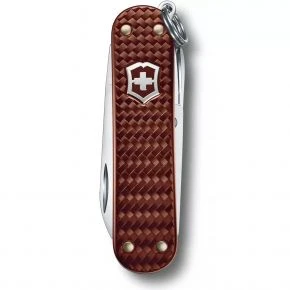Швейцарський ніж Victorinox Classic SD Precious Alox Hazel Brown 58 мм, 5 функцій, коричневий, плетений візерунок, у подарунковій коробці (0.6221.4011G)