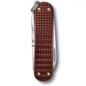 Швейцарський ніж Victorinox Classic SD Precious Alox Hazel Brown 58 мм, 5 функцій, коричневий, плетений візерунок, у подарунковій коробці (0.6221.4011G)