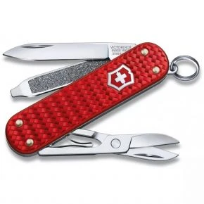 Швейцарський ніж Victorinox Classic SD Precious Alox 58 мм, 5 функцій, червоний Iconic Red, у подарунковій коробці (0.6221.401G)