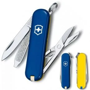 Швейцарський ніж Victorinox Classic SD 58 мм, 7 функцій, синьо-жовтий (0.6223.2.8)