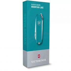 Швейцарський ніж Victorinox Classic SD Mountain Lake 58 мм, 7 функцій, блакитний, у подарунковій коробці (0.6223.23G)