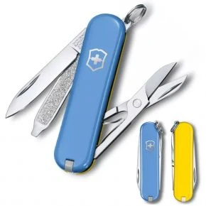 Швейцарський ніж Victorinox Classic SD 58 мм, 7 функцій, блакитно-жовтий (0.6223.28G.8)