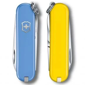 Швейцарський ніж Victorinox Classic SD 58 мм, 7 функцій, блакитно-жовтий (0.6223.28G.8)