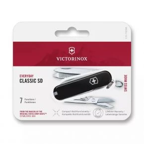 Швейцарський ніж Victorinox Classic SD 58 мм, 7 функцій, чорний, у міні-блістері (0.6223.3B)