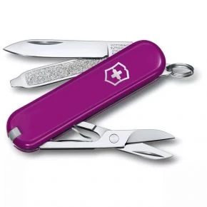 Швейцарський ніж Victorinox Classic SD 58 мм, 7 функцій, фіолетовий, у подарунковій коробці (0.6223.52G)