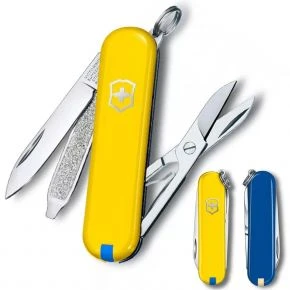 Швейцарський ніж Victorinox Classic SD 58 мм, 7 функцій, жовто-синій (0.6223.8G.2)