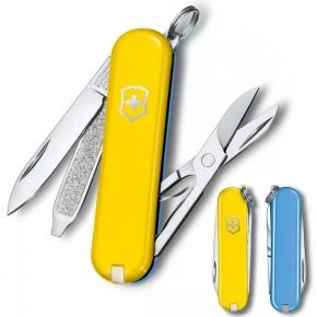 Швейцарський ніж Victorinox Classic SD 58 мм, 7 функцій, жовто-блакитний (0.6223.8G.28)