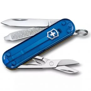 Швейцарський ніж Victorinox Classic SD 58 мм, 7 функцій, синьо-жовтий прозорий (0.6223.T2G.T81)