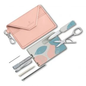 Картка-мультитул Victorinox SwissCard Classic Paris Style, 10 функцій, з чохлом, рожева (0.7100.E221)