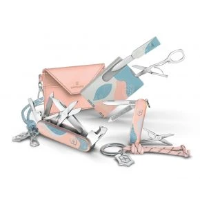 Картка-мультитул Victorinox SwissCard Classic Paris Style, 10 функцій, з чохлом, рожева (0.7100.E221)