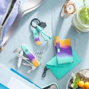 Картка-мультитул Victorinox SwissCard Classic Sydney Style, 10 функцій, з чохлом, зелена/фіолетова/жовта (0.7100.E222) Картка-мультитул Victorinox SwissCard Classic Sydney Style, 10 функцій, з чохлом, зелена/фіолетова/жовта (0.7100.E222)