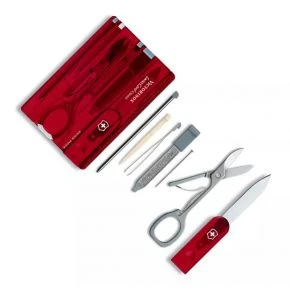 Картка-мультитул Victorinox SwissCard Classic, 10 функцій, червона напівпрозора (0.7100.T)
